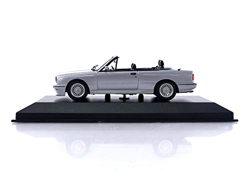 Modelo a escala 1:43 BMW M3 Cabriolet 1988 plateado metálico miniatura 2