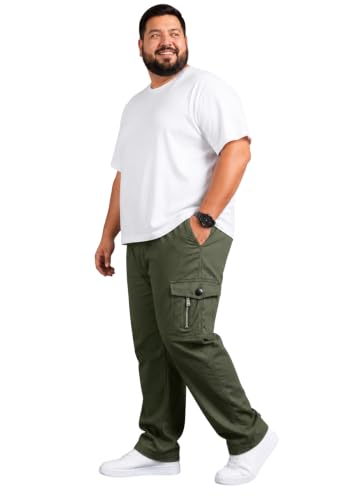 Image of INKKR Men Plus Size Cargo Pants || Plus Cargo Pants Cotton || 2XL-6XL