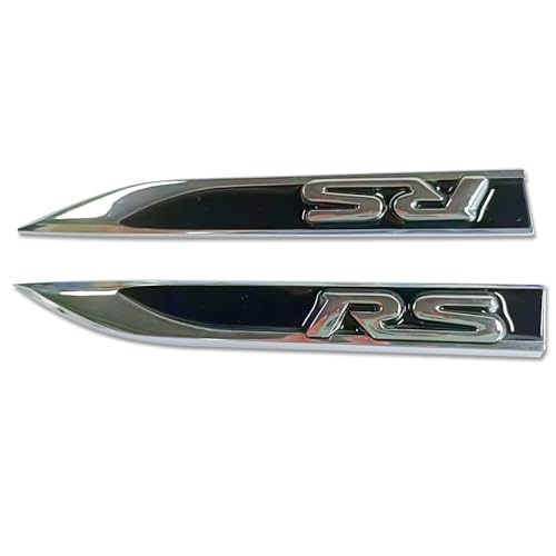 Image of 3D Raised RS Side Fender Emblem Metal Right & Left with Adhesive Backing Fits for Camaro Series Automotive Decoration(Black)