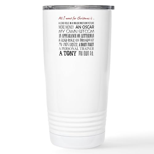 CafePress All I Want ... Stainless Steel Travel Mug 20 oz. Insulated Stainless Steel Coffee Tumbler