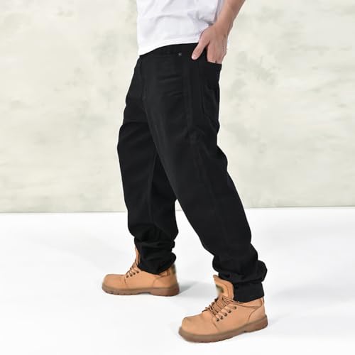 XYGJZ Men's Work Jeans Hip Hop Straight Wide Leg Jean Loose Fit Cotton Denim Pants Skateboard Pants4