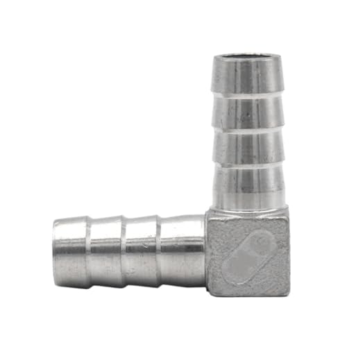 Barbed Stainless Pipe 1pc 304 Stainless Steel Hose Barb, L-Type 6-50mm Pipe Fitting Connectors, Barbed L-Shaped(15MM)