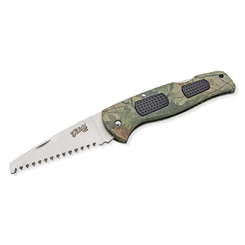 Herbertz Sega tascabile in acciaio inox 3Cr13, robusto meccanismo Back-Lock, 19,9 cm, design Wood Camo, sega da esterno per giardino, campeggio o escursionismo