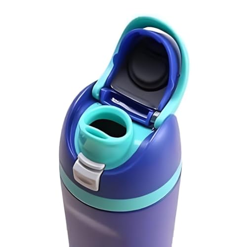 Image of Stainless Steel Water Bottle 32 oz with Flip Lid and Carry Loop (Dark Blue, 960 ml)