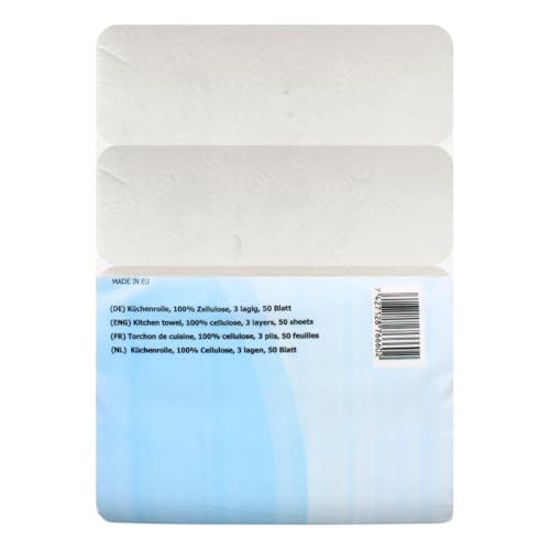 Foto von Enpack Pakla 32 Küchenrollen 25,6 x 22,4 cm - Papierrolle 3-lagig, saugstark - 50 Küchentücher je Rolle - Papier Küchenrolle Großpackung - Küchenpapier für den Haushalt - Handtücher für Werkstatt