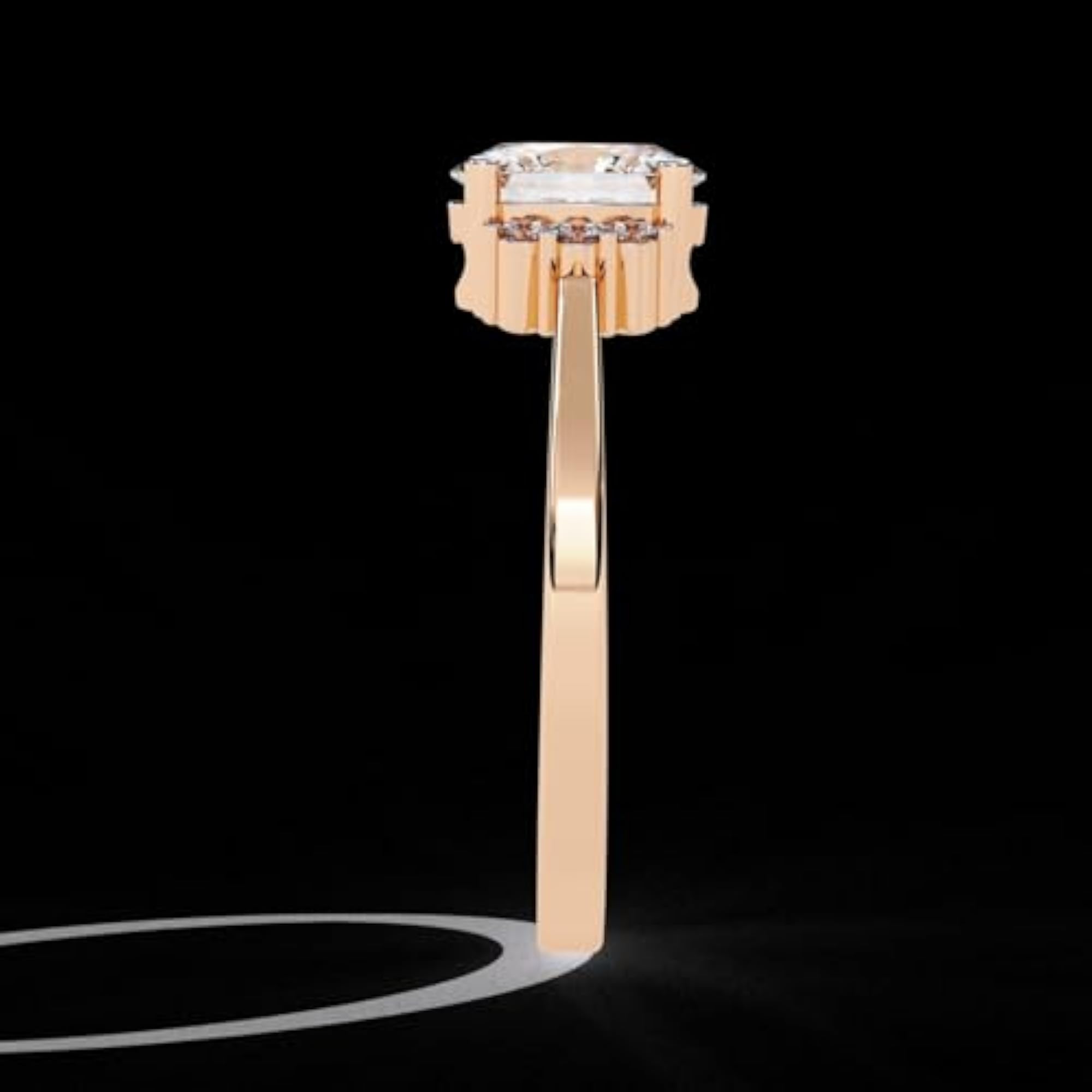 Women's 14K Rose Gold Plated CZ Solitaire Engagement Ring