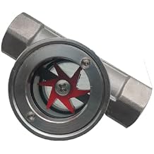 1" NPT Female 304 Stainless Window Sight Glass Flow Indicator With Impeller