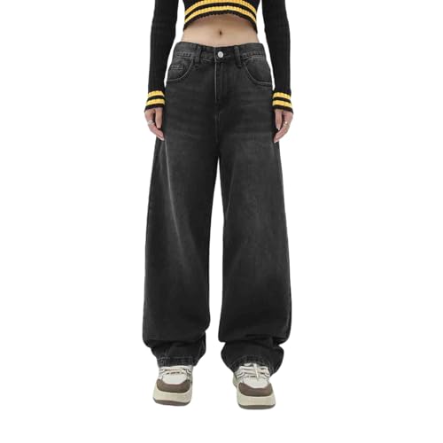 Men's Jeans Loose Pants Y2K Hip-hop Jeans Casual Solid Color Jeans Loose Retro Work Pants