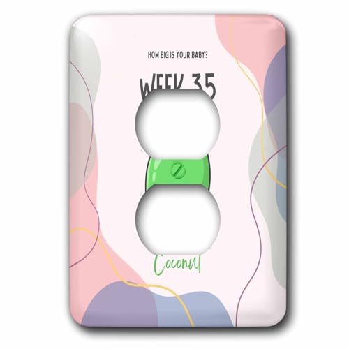 3dRose Image of Coconut how big is your baby week 35 - Light Switch Covers (lsp-388487-6)