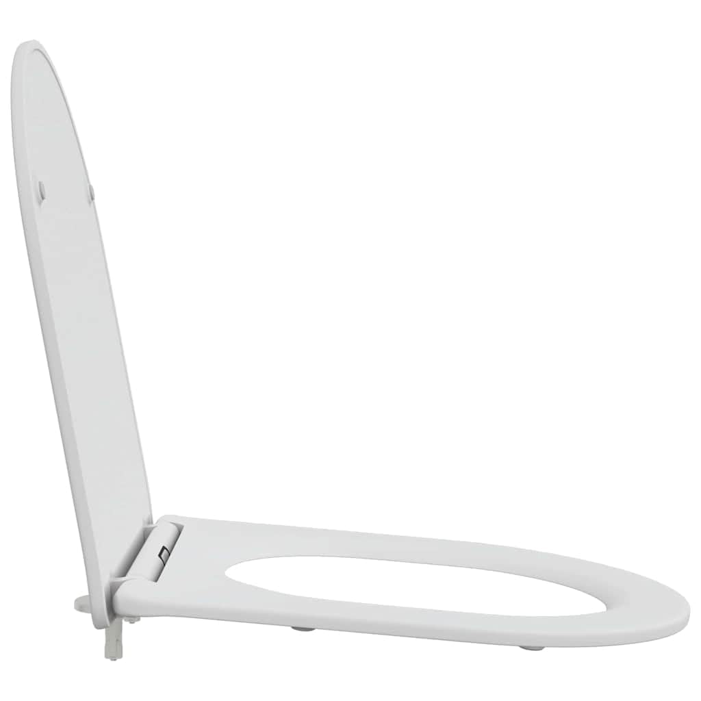 Toilettensitz Weiß aus Duroplast 47 x 36 x 3,4 cm mit Absenkautomatik WC Klodeckel Ersatz für Badezimmer, Toilettenbrille für Komfort und Montage