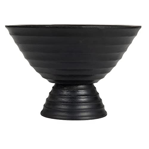 Creative Co-Op Boho Wood Pedestal Serving Bowl, Black Finish #TOP2