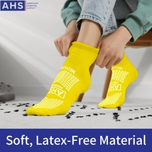 Miniatura 4 de AMERICAN HOSPITAL SUPPLY Calcetines antideslizantes con agarre  6 pares  Calcetines hospitalarios para hombres y mujeres  Antideslizantes para