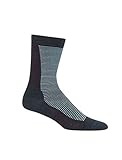 Icebreaker Merino Lifestyle Fine Gauge Ultra Light Crew Leaning Ladders Athletic Socks, Large/X-Large, Jet Heather/Dew/Velvet
