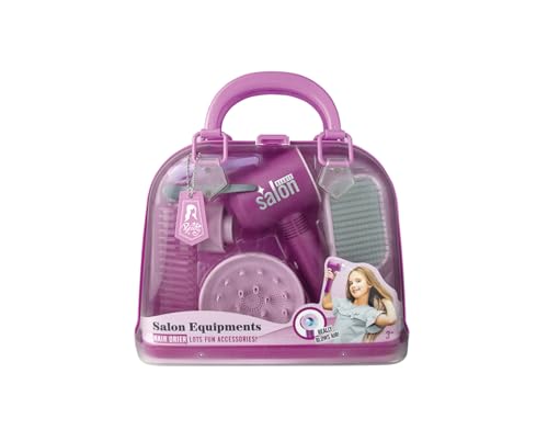 JugaToys - Set de Belleza Infantil en maletín con secador de Pelo y Accesorios - Juguete Creativo y Seguro para niños y niñas a Partir de 3 años - Estuche portátil para Juego simbólico