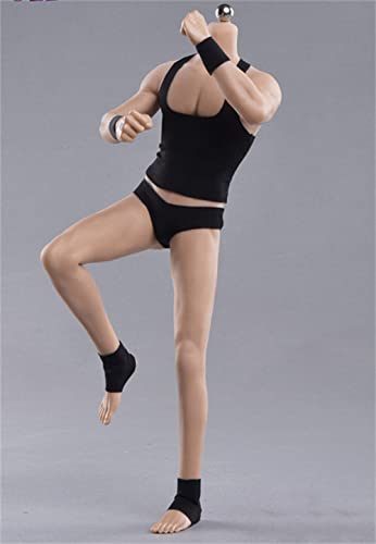 HiPlay JIAOU Doll 1/6 Scale 12 Inches Male Seamless Super Flexible Action Figure-Body Type & Skin Color Selectable (Muscular,Black)