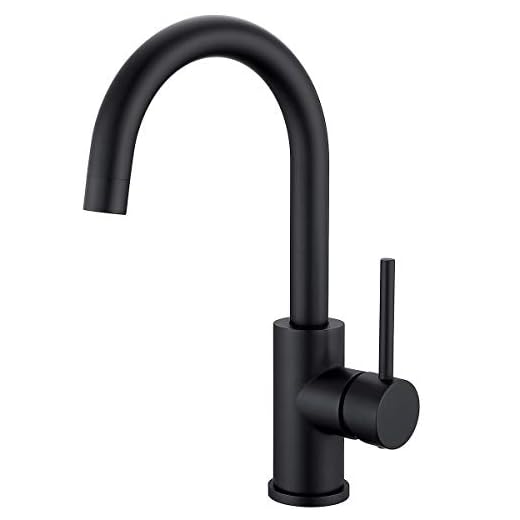 Bar Sink Faucets Single Hole, WiPPhs Matte Black Mini Kitchen Sink Faucets, Single Handle Lead-Free Modern Lavatory Bathroom Mixer Tap Faucet