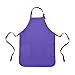 Apron Commercial Restaurant Home Bib Spun Poly Cotton Kitchen Aprons (2 Pockets) (1, Purple)