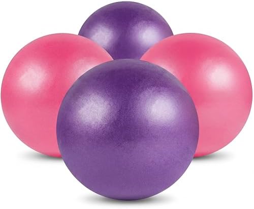 4 Pcs Small Exercise Pilates Ball Bulk 9 Inch Mini Yoga Balls Ant...