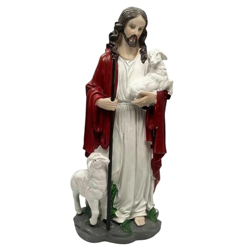 Figurine du bon berger symbole de paix, statuette décorative pour le foyer - 4