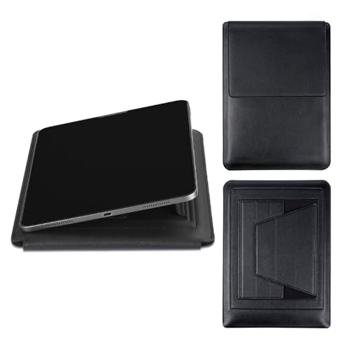 IMMOENUC 13 inch Tablet Sleeve Case Universal Shockproof Water-Resistant Cover with Ergonomic Stand, Built-in Mouse Pad & Slim Lightweight Design for iPad Pro/Air, Surface, Galaxy Tab?Black?