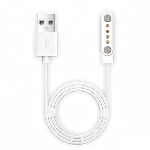 Annlpoy Cargador Reloj Inteligente Universal para smartwatch, Cargador USB magnético con Conector de 4 Clavijas, Distancia Entre Clavijas de 2,54 mm, Seguro y fiable, para smartwatches