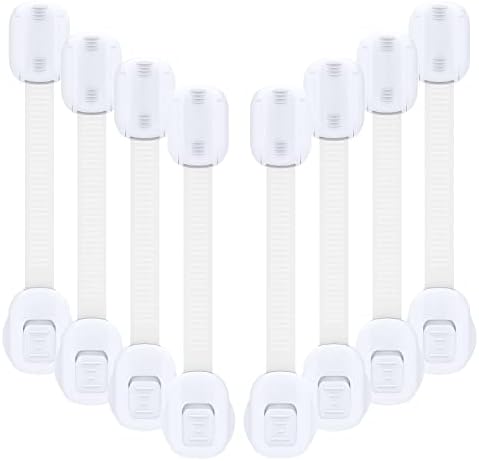 UKOSNA Baby Locks (8-Pack) Child Safety Cabinet Proofing – Safe Quick and Easy Adhesive Cabinet Drawer Door Latches No Screws & Magnets Multi-Purpose for Furniture Kitchen Ovens Toilet Seats
