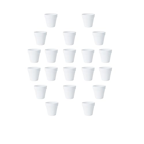 Lorcnz 20 Stück 7,5 cm Terrakotta-Töpfe weiße Keramiktöpfe für Pflanzen DIY Gesicht Sukkulenten Pflanzen in Töpfen Pflanze Keramik Blumentopf