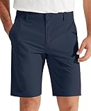 Libin Men's Golf Shorts 9' Work Dress Shorts Casual Flat Front Hybrid Short Lightweight Quick Dry Water Resistant, Navy, Size 34