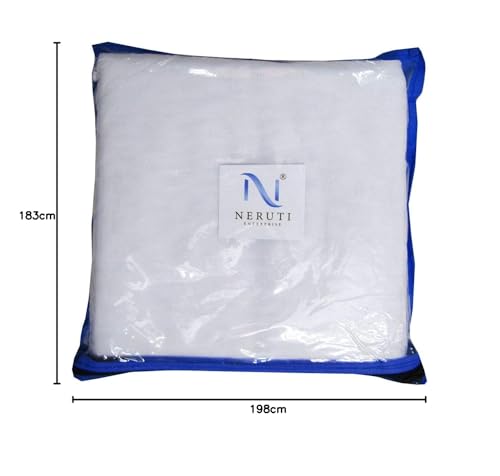 Image of Mosquito Net for Double Bed (6x6.5 ft) - Premium Square Design Polyester Machardani | Hanging Bed Netting for Home & Travel | Durable Insect, Fly & Bug Protection Screen (White)