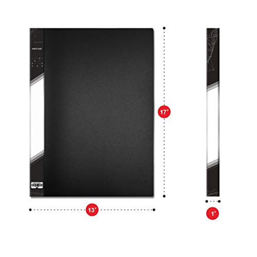 Presentation Book 40 Clear Pockets Sleeves Protectors Art Portfolio Clear Book for Artwork, Report Sheet, Letter (Can Accommodate 16.5 X 12.1inch)