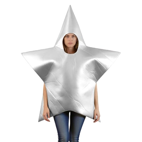Sparkly Gold Star Costume for Adults Christmas Star Outfit for Christmas Cosplay Stage Dress Up Xmas Costume Women Men