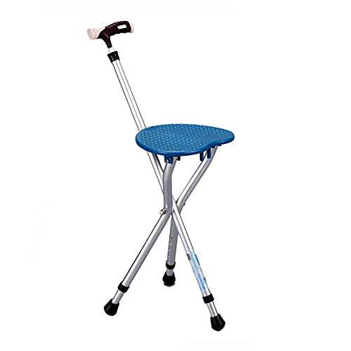 Bastda Passeggio, Sedile a Stampella Pieghevole, Sedia a Stampella in Alluminio Leggero Regolabile in Altezza con Luce a Led, Sgabello a Stampella per Massaggio, Sgabello Di Riposo per Anzian