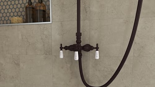 Image of Abbey 10 x 34 1 /2 Shower Faucet Set with Handshower, Oil Rubbed Bronze
