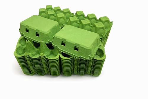 HAPPY CHICKENS NEW 1/2 DOZEN 'FLAT TOP' EGG BOXES IN GREEN 50/100/150 (100)