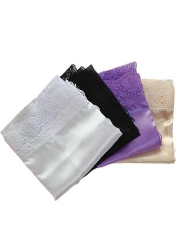 26‘’ Silk Lap Scarf Body Scarf with Lace Lap Scarves Handkerchief lapscarfs for ladies Women Church2