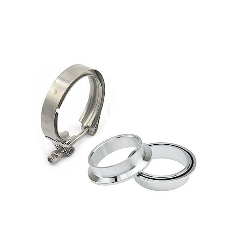 Abrazadera de acero con brida de aluminio en V de 76 mm para tuberías 3