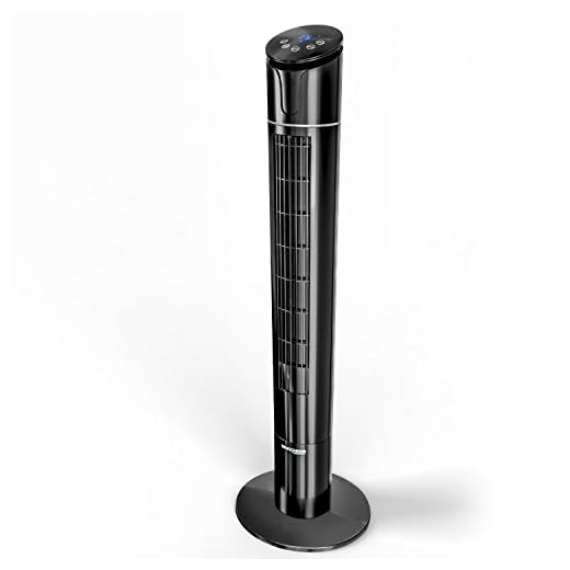 RelaxxNow Ventilateur VTX450 tactile multicapteurs 50W avec affichage de la température - Ventilateur colonne silencieux VTX450 avec télécommande Minuterie avec Oscillation Horizontale et Verticale