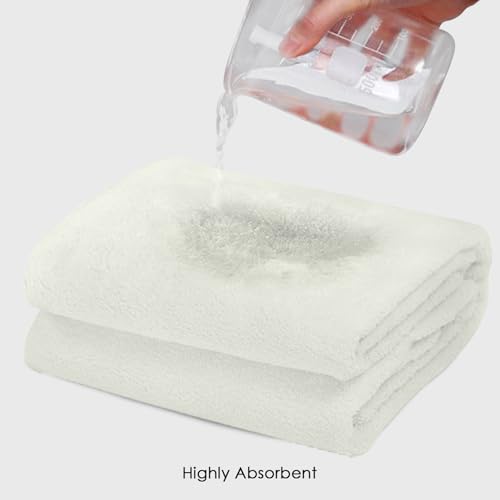 Image of HOUSSE Premium Microfiber Bath Towel - Extra Large 75x150cm Quick Dry Towels for Women Men & Kids | Super Soft Plush 550 GSM | Ultra Absorbent for Home Swimming Sports & Travel (White)