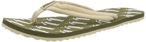 Image of PUMA Unisex Adult's Beach & Pool, Green (Burnt Olive-Tapioca White 03), 15 (51 EU)