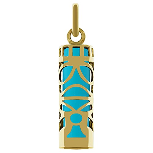 BigBangBijoux Pendentif Tiki polynésien Plaqué Or 18 carats et Turquoise - Neuf