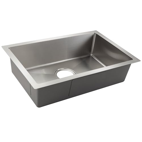 RecPro RV Single Bowl Kitchen Sink | 23' x 15' | Stainless Steel | Stain Resistant | Rear Center Drain
