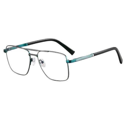 Lunettes de vue transparentes pour homme en métal et résine avec charnières à ressort confortable