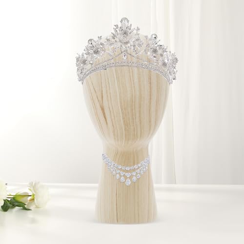 Soporte de peluca de 56 cm para presentación elegante en tocador 3