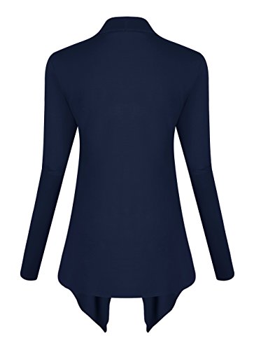 Image of Urban CoCo Women's Drape Front Open Cardigan Long Sleeve Irregular Hem
