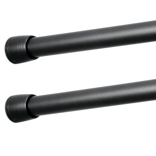 iDesign Cameo Metal Expandable Shower Rod, 43-75", Matte Black