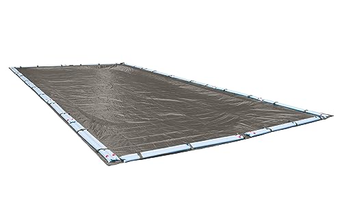 Robelle 16 x 32 ft Extra Heavy Duty Magnesium Winter Pool Cover for Inground Pools, 5 ft Overlap (21 x 37 ft Cover Size), Solid 10 x 10 Scrim, 2.91 oz/yd2, 12-Year Warranty, Style: 591632R