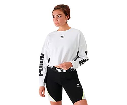 T-shirt Puma crop crew respirant blanc M pour le fitness