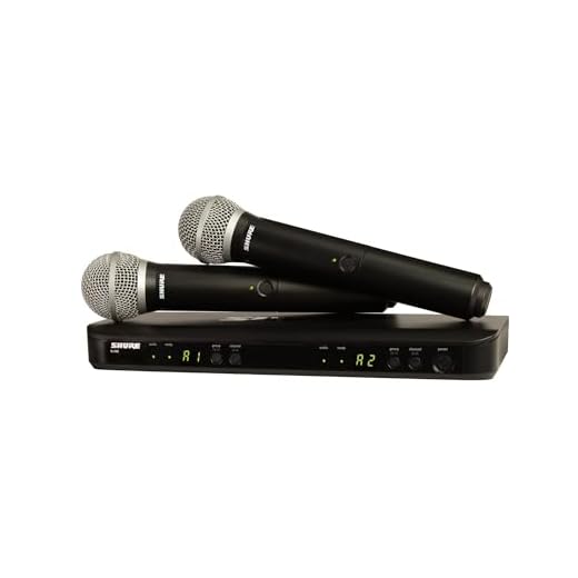 Shure BLX288/PG58 Dual Wireless Microphone System for Live Performance – UHF Wireless, 300ft Range, 14-Hour Battery Life, Easy Setup, Expandable 12-Channel System for Handheld Mics, Black