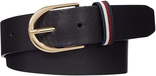 Tommy Hilfiger Damen Gürtel Casual 3,5 cm aus Leder, Blau (Space Blue), 80 cm
