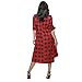Womens Plaids V Neck Long Sleeve Dress Irregular Hem Button Casual Shirt Dress Fashion Printing Shirt Dress Pocket (Medium,Red)